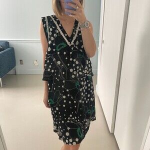 See By Chloe Floral and Dot Layered Sleeveless Dress Black 6